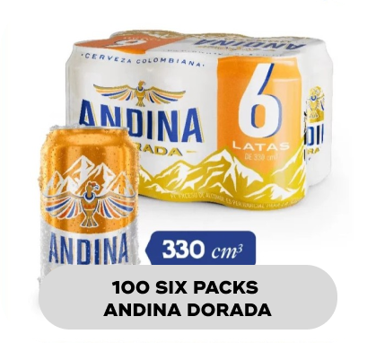 100 Six packs Andina dorada